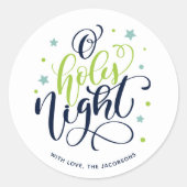 聖夜モダンのクリスマスの脚本 ラウンドシール (正面)