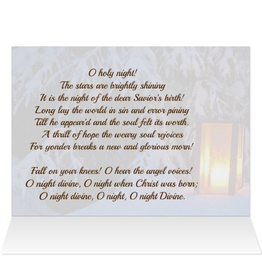 聖夜"クリスマスカロルカード (内部横(上))