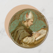 聖大アルベルト（ＢＫ　０１３）　白いグリーティングカード (正面/裏面)