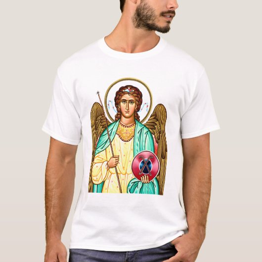 聖大天使ガブリエル正教会イコン Tシャツ (正面)
