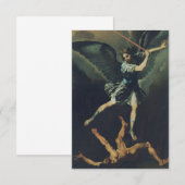 聖大天使ミカエルが悪魔を撃破する サンキューカード (正面/裏面)