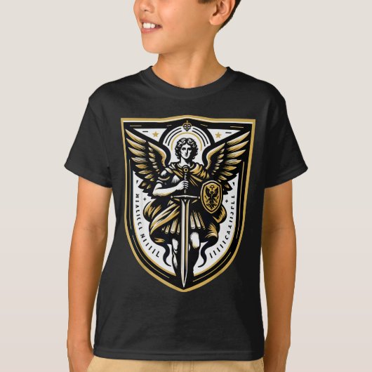 聖大天使ミカエル キリスト教 Tシャツ (正面)