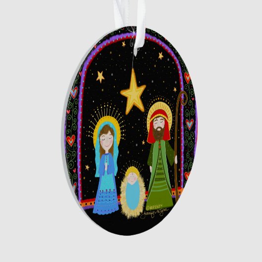 聖家族お洒落クリスマスの鼓動 オーナメント (正面)