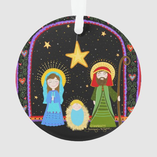 聖家族お洒落クリスマスの鼓動 オーナメント (裏面)