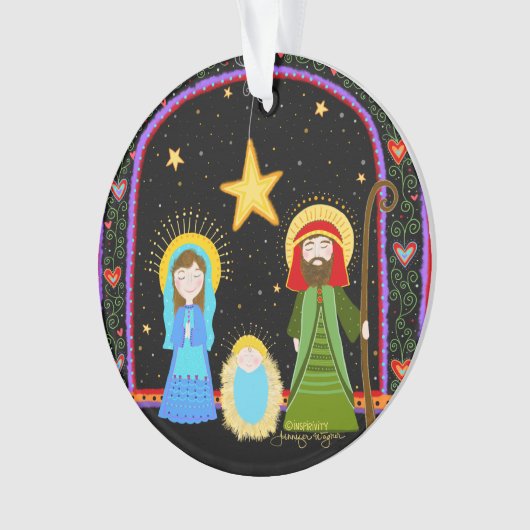 聖家族お洒落クリスマスの鼓動 オーナメント (正面)