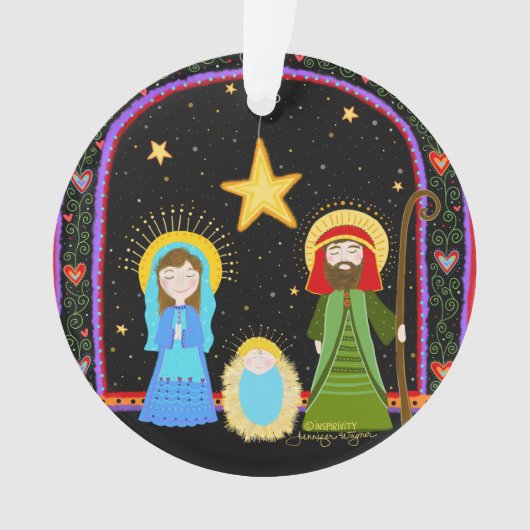 聖家族お洒落クリスマスの鼓動 オーナメント (正面)
