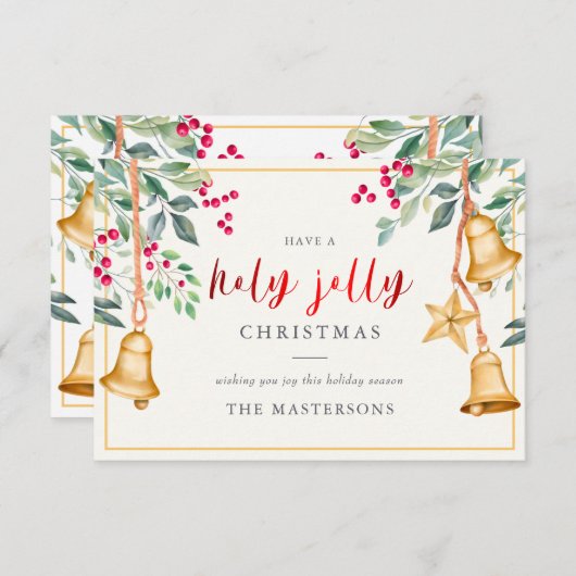 聖家族すてき写真クリスマスグリーティングカード (正面/裏面)