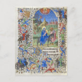 聖家族のエジプトへの飛行中世クリスマス ポストカード (正面)