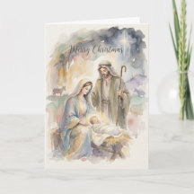 聖家族の水彩クリスマス
