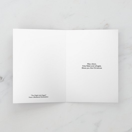 聖家族はエジプトに逃げ出し、イエスは難民として シーズンカード (内部)