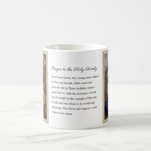 聖家族への祈りの言葉イエス・マリア・セント・ヨセフ コーヒーマグカップ (中央)