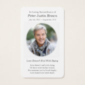 聖家族カトリック葬儀祈りの言葉同情カード (裏面)