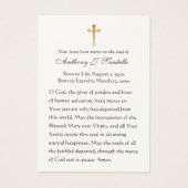 聖家族カトリック葬儀記念聖札 –  (裏面)