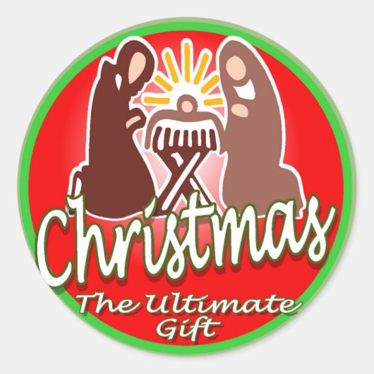 聖家族クリスマスステッカー ラウンドシール (正面)