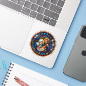 聖家族ステンドグラス風ビニール シール (ノートパソコンとiPhone)