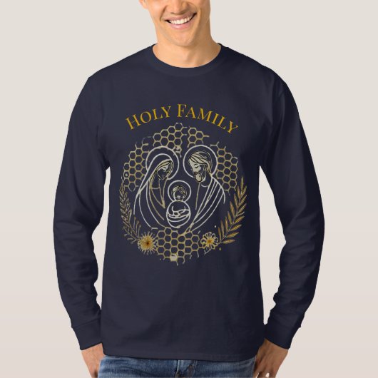 聖家族ロングスリーブシャツ – 蜂の巣デザイン Tシャツ (正面)