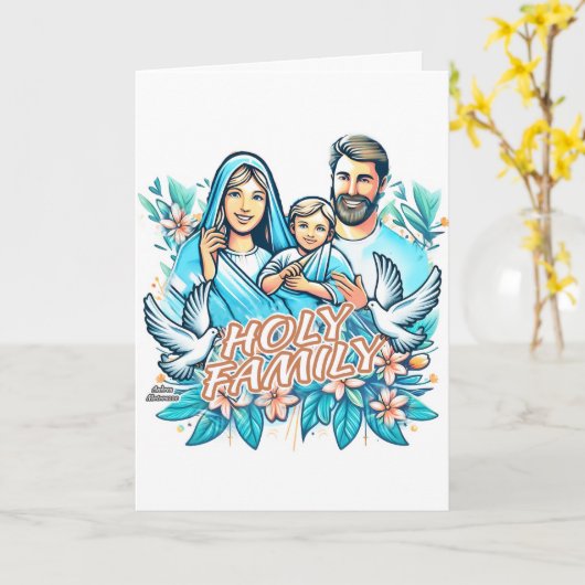 聖家族 カード (黄色い花)