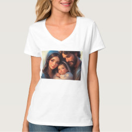 聖家族 レディースVネックTシャツ Tシャツ