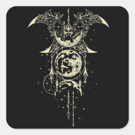 聖幾何学の神秘的な月 スクエアシール