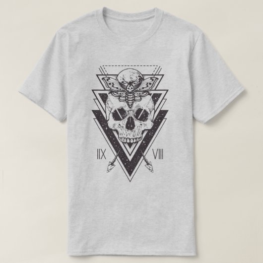 聖幾何学カモメと蛾のTシャツ Tシャツ (デザイン正面)