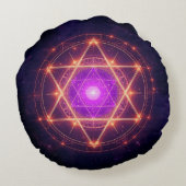 聖幾何学マンダラ – 宇宙の中の光 ラウンドクッション (裏面)