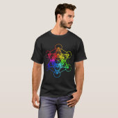 聖幾何学メタトロンキューブ禅ヨガ Tシャツ (正面フル)