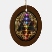 聖幾何学メルカバと花の金ゴールド セラミックオーナメント (右)