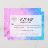 *~*聖幾何学抽象芸術水結婚色 出欠カード (正面/裏面)