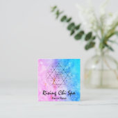 **聖幾何学霊気ヨガ水彩画 スクエア名刺 (スタンド正面)