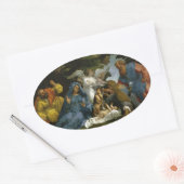 聖徒と天使たちのいる聖なる家庭 楕円形シール (封筒)