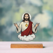 聖心のヴィンテージ彫刻デザイン_1 アクリルサイン (ニュートラル)