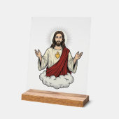 聖心のヴィンテージ彫刻デザイン_1 アクリルサイン (傾斜)
