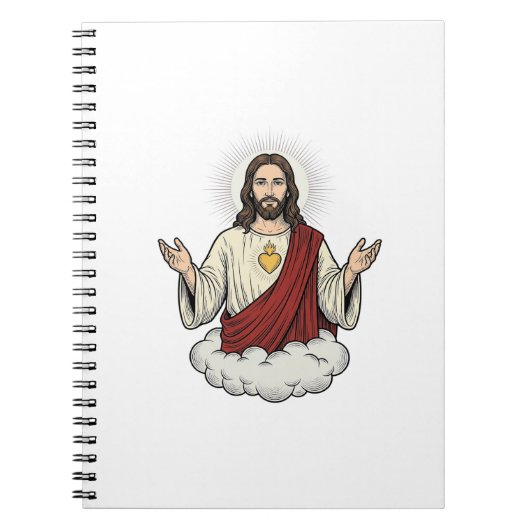 聖心のヴィンテージ彫刻デザイン_1 ノートブック (正面)