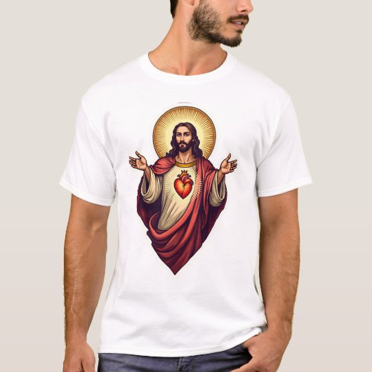 聖心イエス ビンテージ 彫刻Tシャツ 2 Tシャツ (正面)