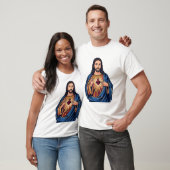 聖心ビンテージ彫刻宗教的ベクター デ Tシャツ (ユニセックス)
