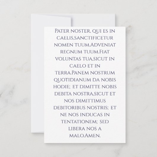 聖心十字架 聖札 | Pater Noster ラテン語 サンキューカード (裏面)