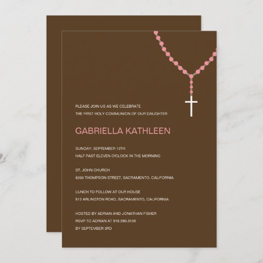 聖数珠洗礼/ファースト·コミュニオン·招待状 招待状 (正面/裏面)