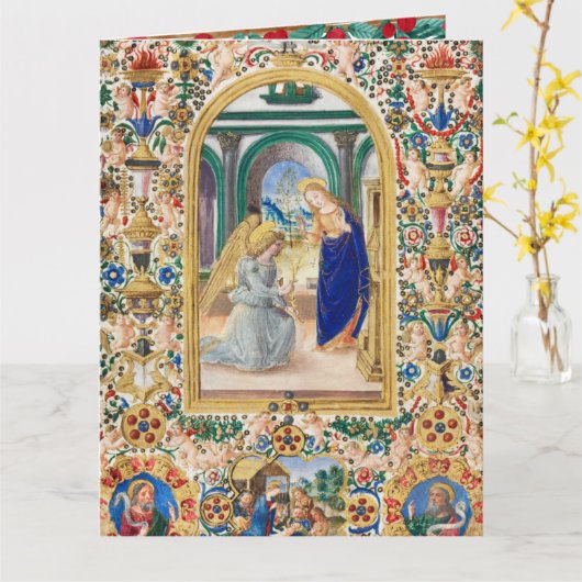 『聖時間祷念書』の一葉 カード (黄色い花)