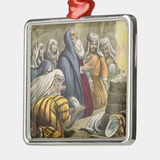 聖書からの避難所を、残すことのノアの犠牲 メタルオーナメント (左)