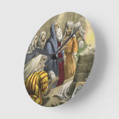 聖書から、ノア離れの箱舟への犠牲 ラウンド壁時計 (傾斜)