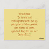 聖書が自制心を持つ聖なる書物、 経典～フラッシュカード ポストカード (裏面)