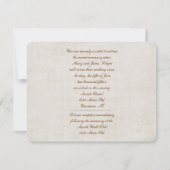 聖書での誓いの更新 - 結婚指輪 招待状 (裏面)