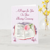 聖書とバラの式賛美祈りの言葉 カード (黄色い花)