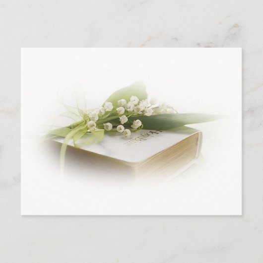 聖書と渓谷のユリ ポストカード (正面)