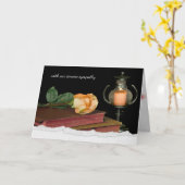 聖書にオレンジ色のバラ カード (黄色い花)