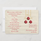 聖書に指輪を置いたクリスマスホリデーウェディング 招待状 (裏面)