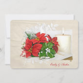 聖書に指輪を置いたクリスマスホリデーウェディング 招待状 (正面)