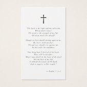 聖書のお祝い生活葬儀祈りの言葉カード (裏面)