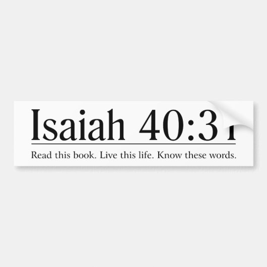 聖書のアイザイアの40:31を読んで下さい バンパーステッカー (正面)