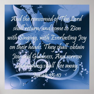 聖書のイザヤ書35:10のキリスト教のポスター ポスター